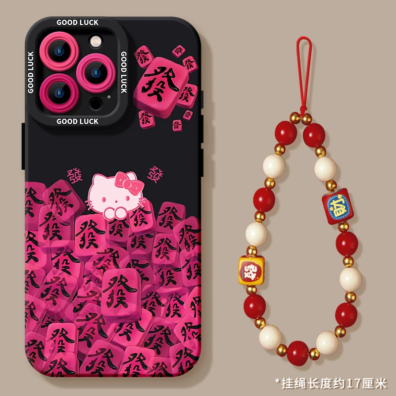 适用苹果16promax新年15发财iPhone13凯蒂猫14pro可爱11硅胶软壳