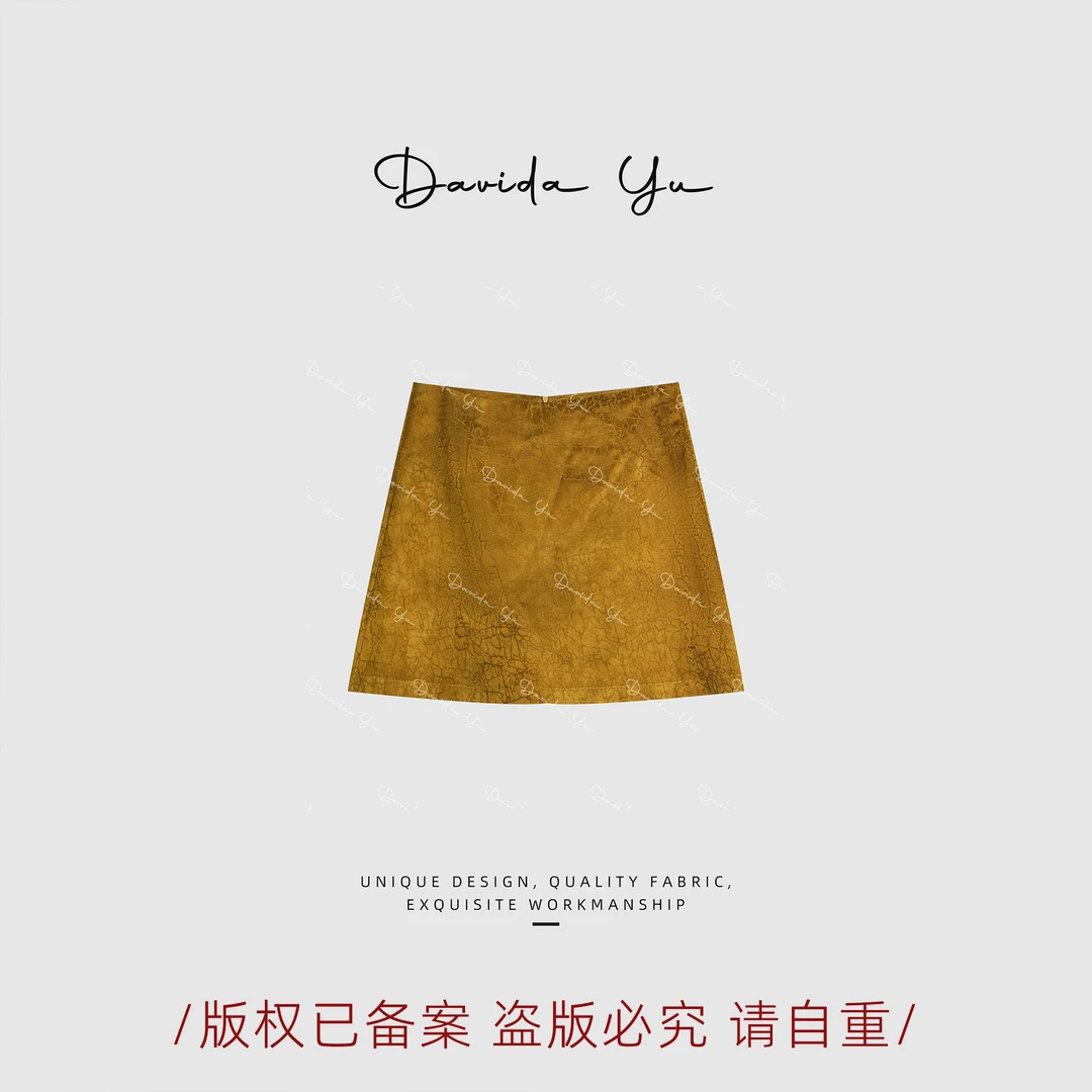 Davida Yu【琥珀金】财富的聚集色 靓丽显贵富婆既视感裙子 WQ25055