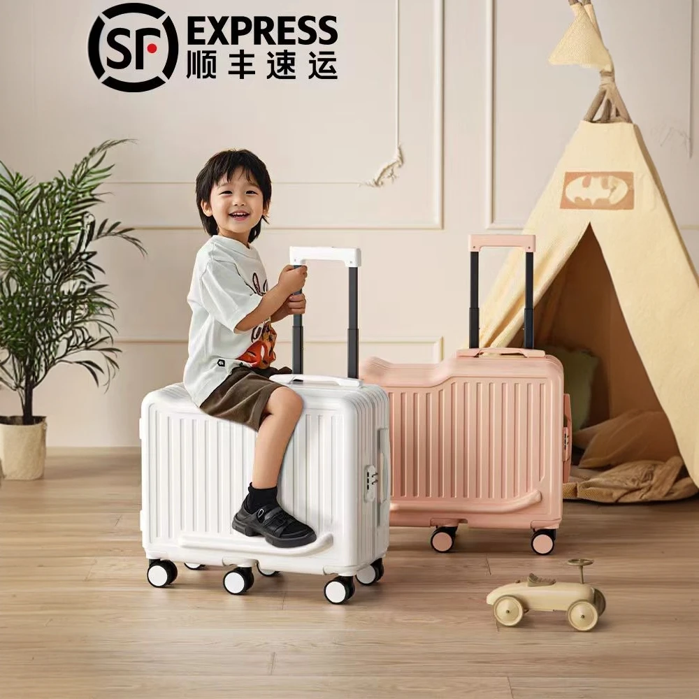 六轮儿童小型行李箱20寸可坐骑旅行箱轻便可爱拉杆箱高颜值密码箱
