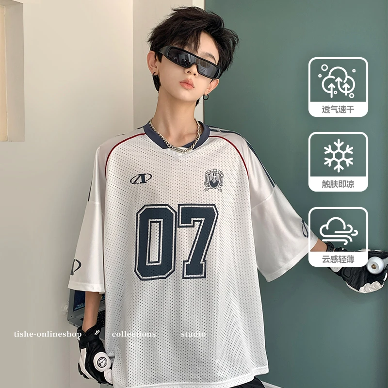 男童速干t恤夏款2025儿童夏季薄款体恤衫中大童凉感上衣潮牌童装t