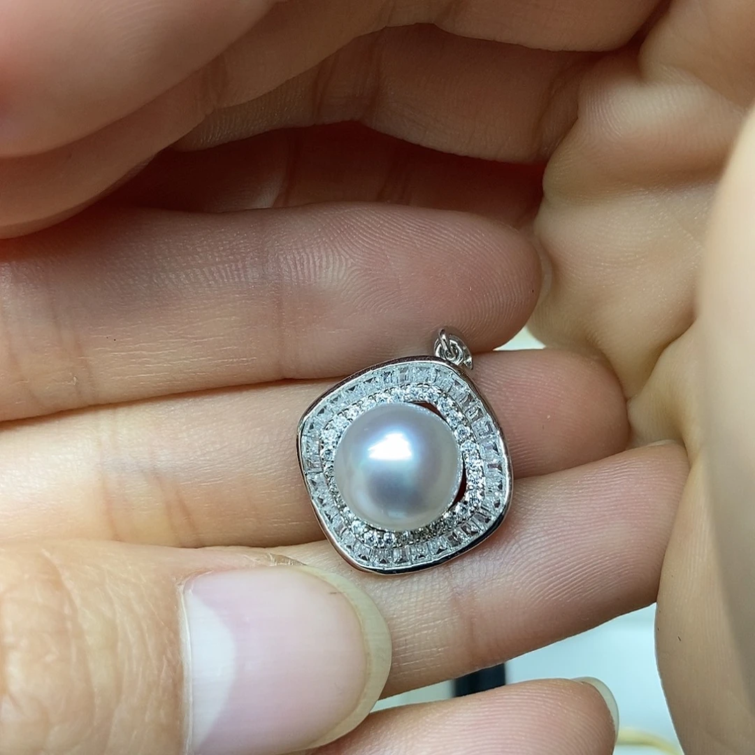 银S925镶嵌吊坠(不含链)海水珍珠@@AD0005