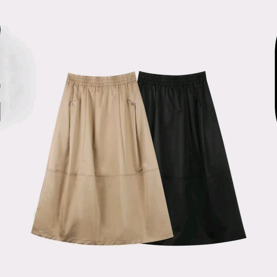 花苞半身裙女春夏2025新款松紧腰遮垮显瘦高腰法式赫本中长半裙