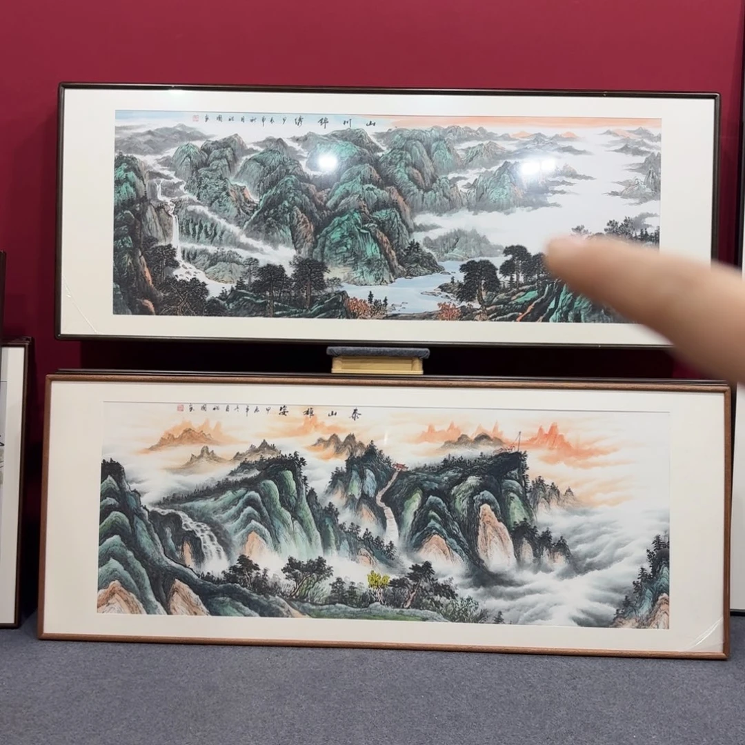 国画带框绘画210/80尺寸