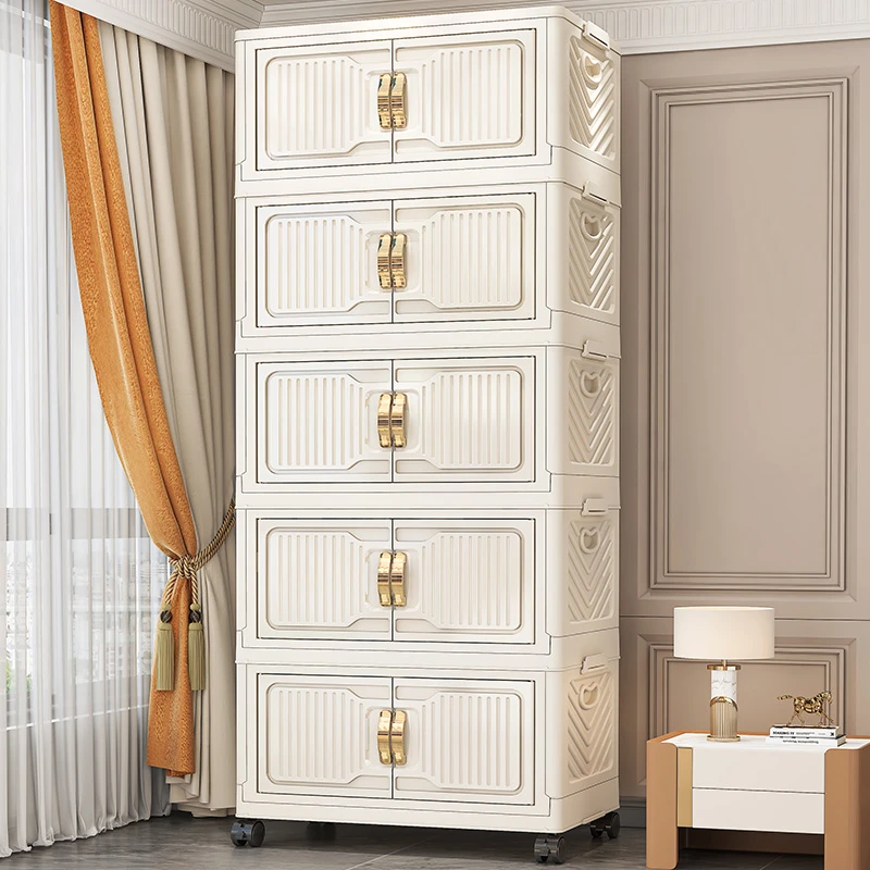 【72面宽】居家好物 家用可折叠收纳柜客厅零食杂物收纳柜金把手HQ0