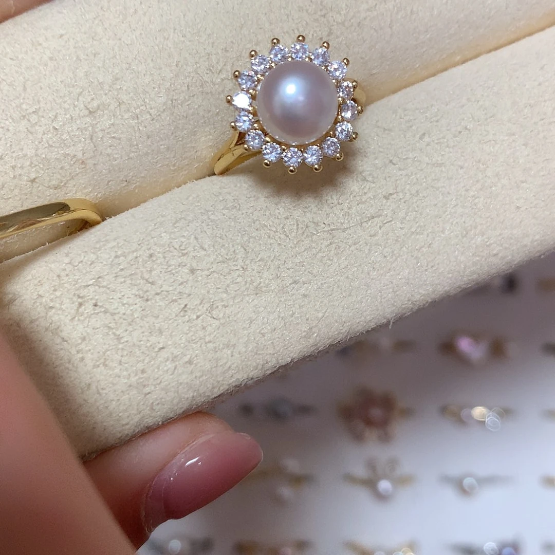 淡水珍珠戒指合金