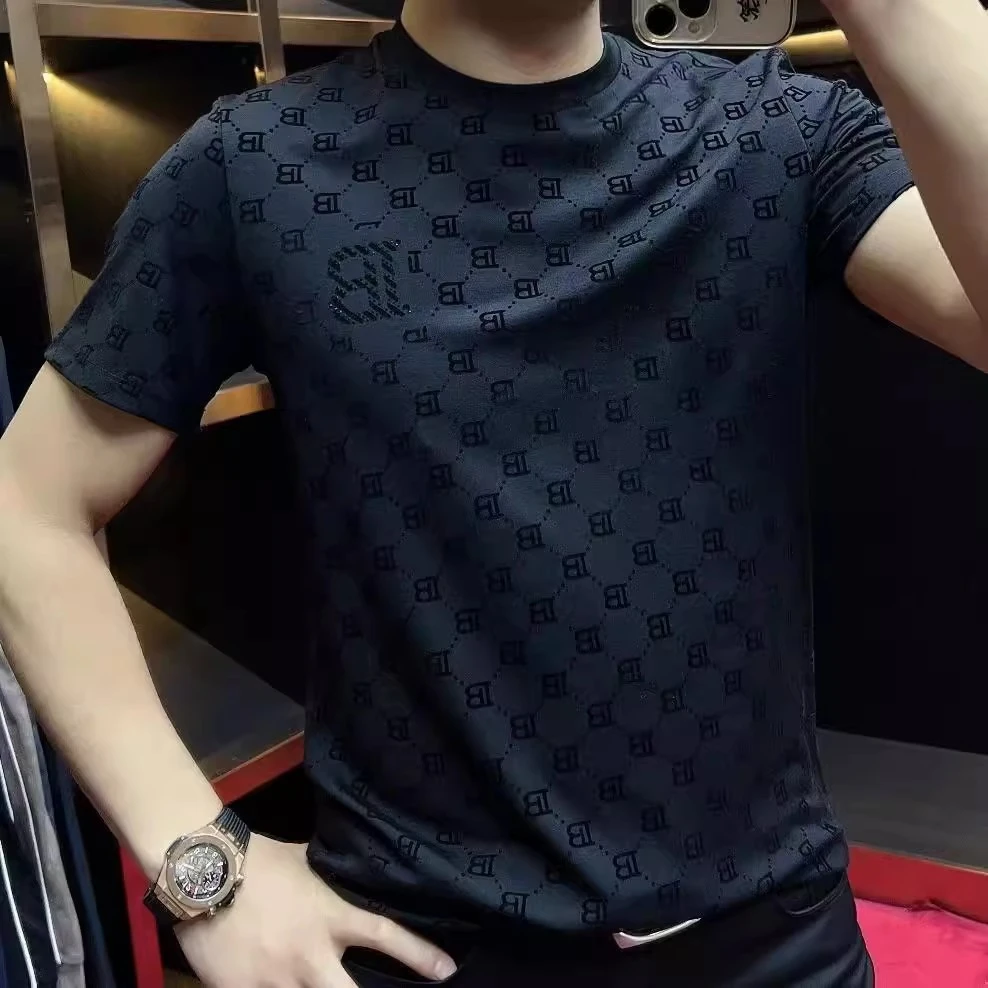 玛加西曼特2025夏季新款男士短袖T恤衫加肥加大码速干半袖男装