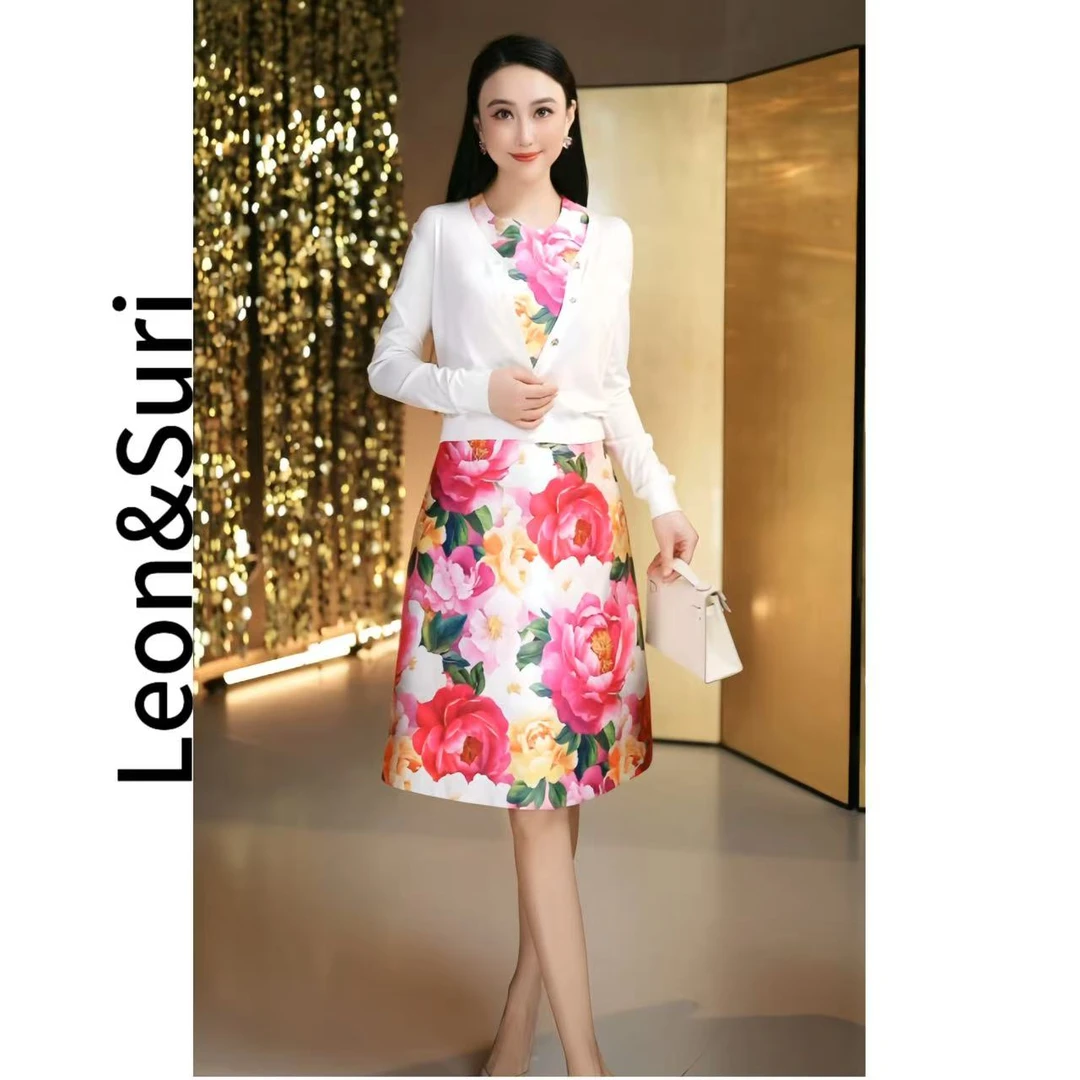 Leon&Suri “夜幕织梦”春夏新款绵羊毛桑蚕丝山羊绒修身针织扣开衫