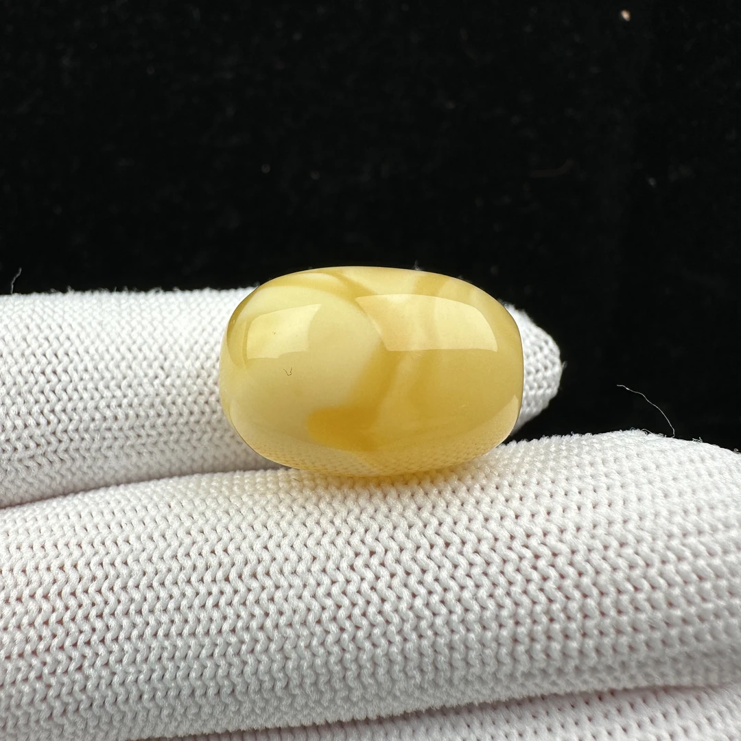 Y5110天然原矿蜜蜡 妖花桶珠15x21mm 2.8克抖音基地质检发货