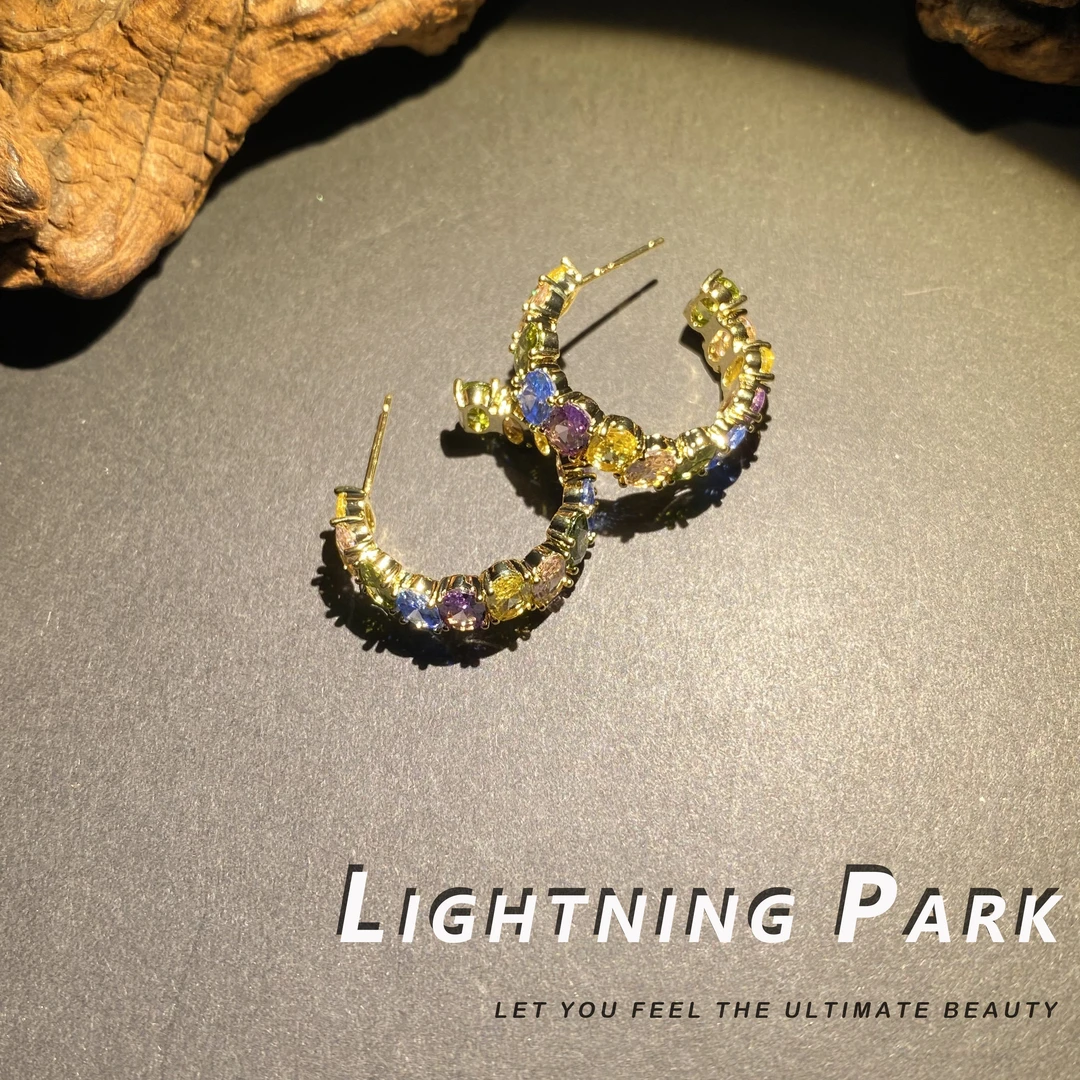 黄铜合成锆石耳饰 【重工系列】比直播间更惊艳  浪漫花园耳钉 2248