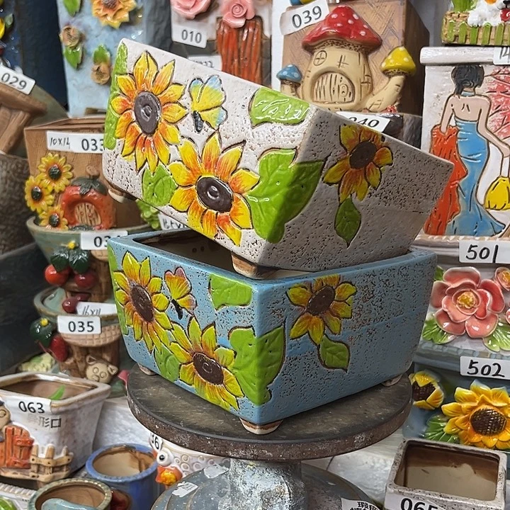 粗陶材质多肉花盆