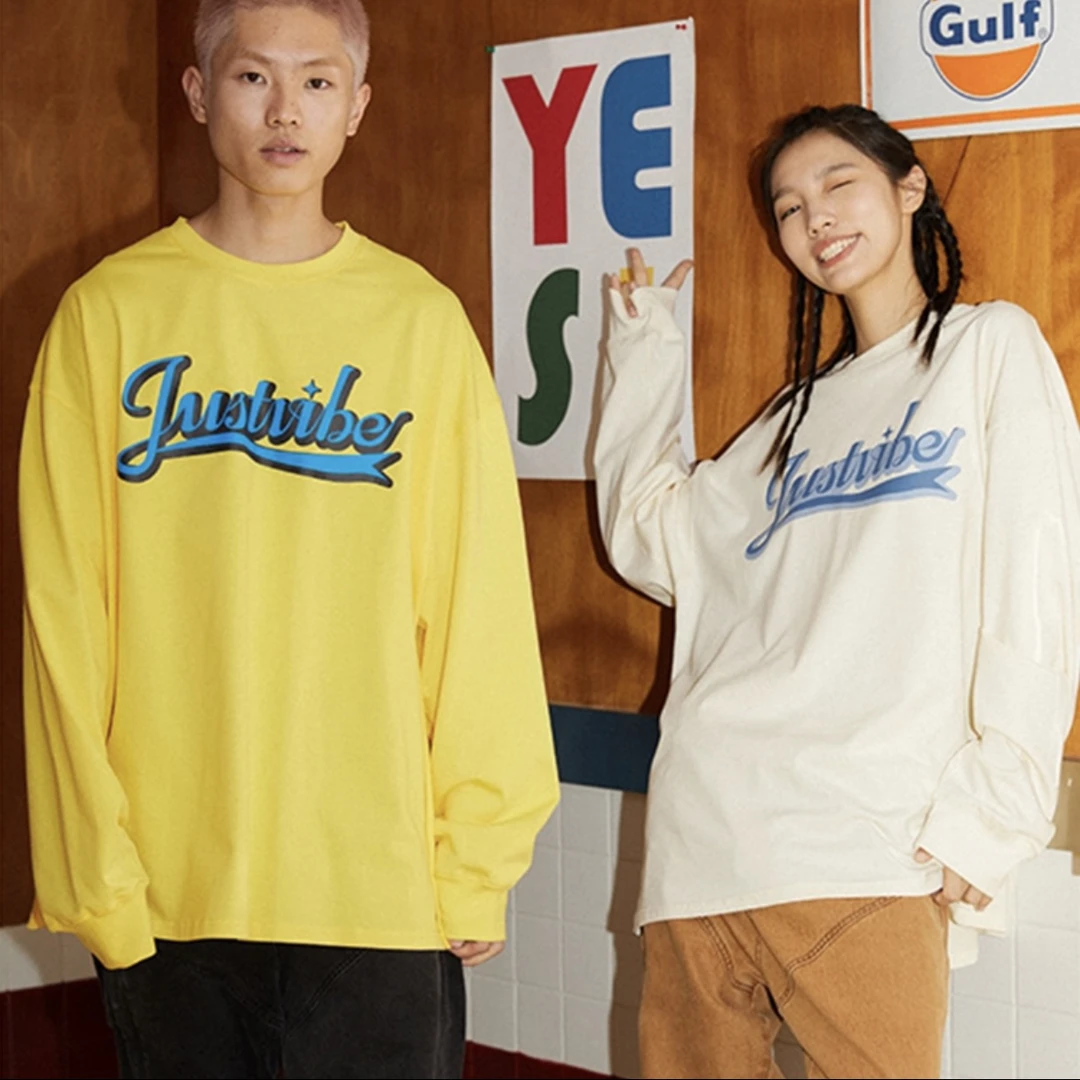 美式字母印花圆领长袖卫衣男 j23t999