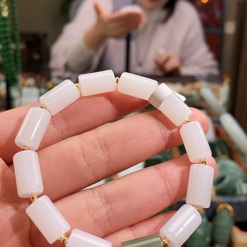 【闪购商品】18K金镶嵌手链和田玉