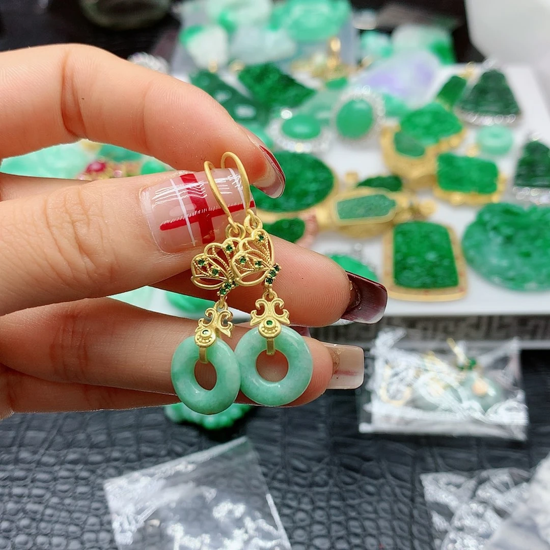 【闪购商品】翡翠耳饰未镶嵌，