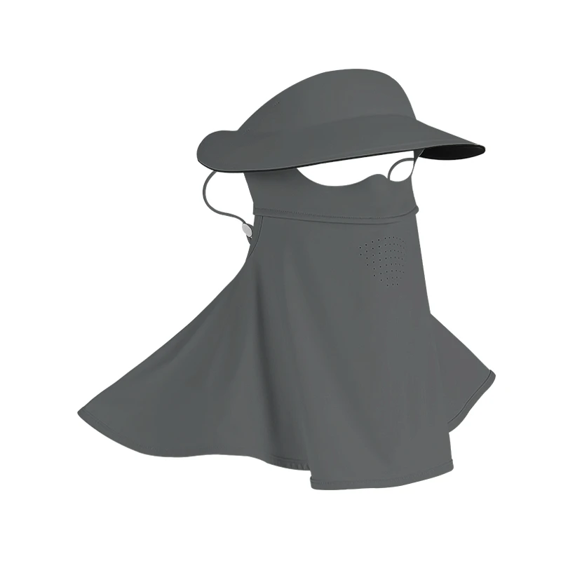 蕉下客夏季全脸户外防晒护颈防紫外线冰丝黑胶遮阳帽防晒面罩