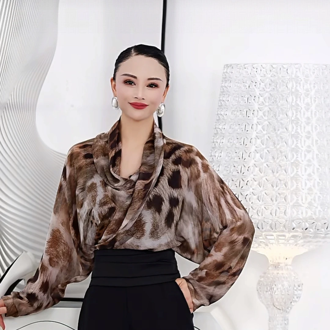 【RZ】高级慵懒感摩卡豹纹上衣