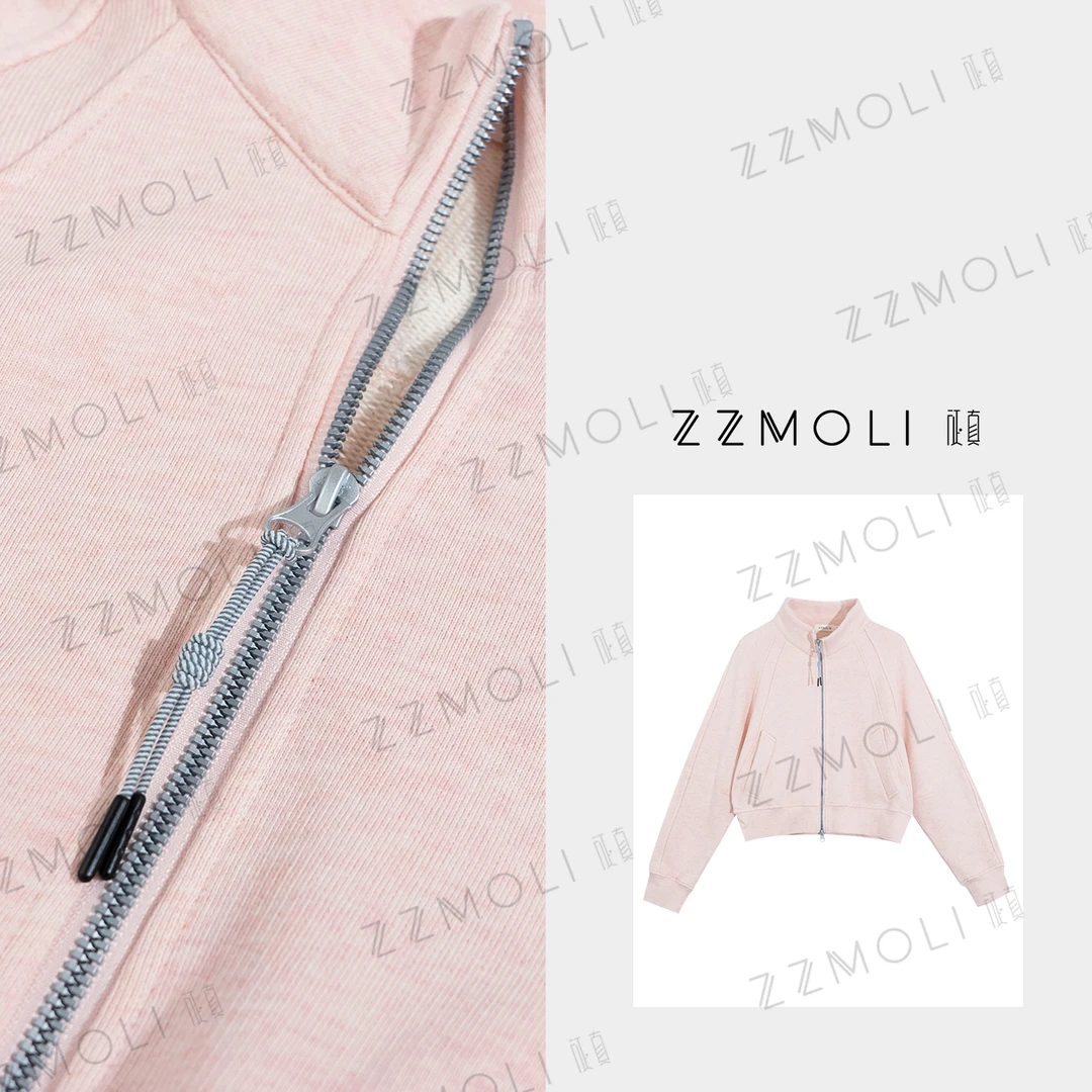 ZzMoLi征真 简约穿搭纯棉立领卫衣出游服装女士拉链开衫ZBY85340