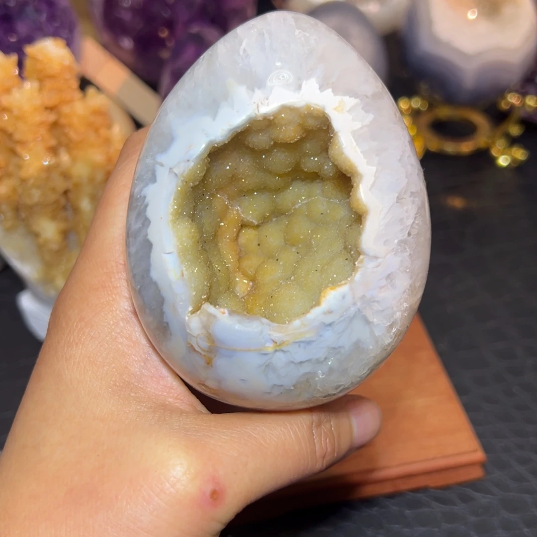 紫晶未镶嵌珠宝半成品39黄水晶啵啵球龙蛋