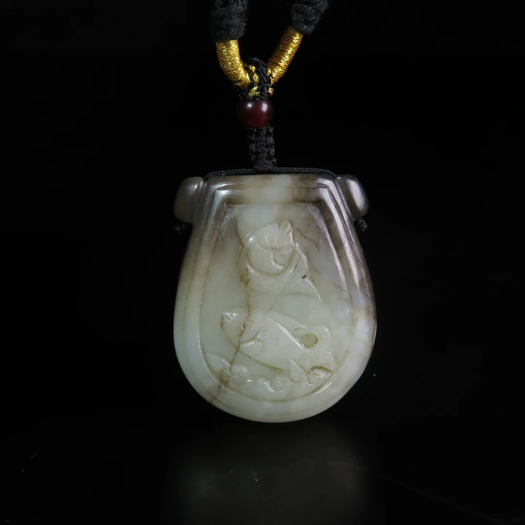 清代玉双鱼香囊/MZ516476/和田玉/民族文物