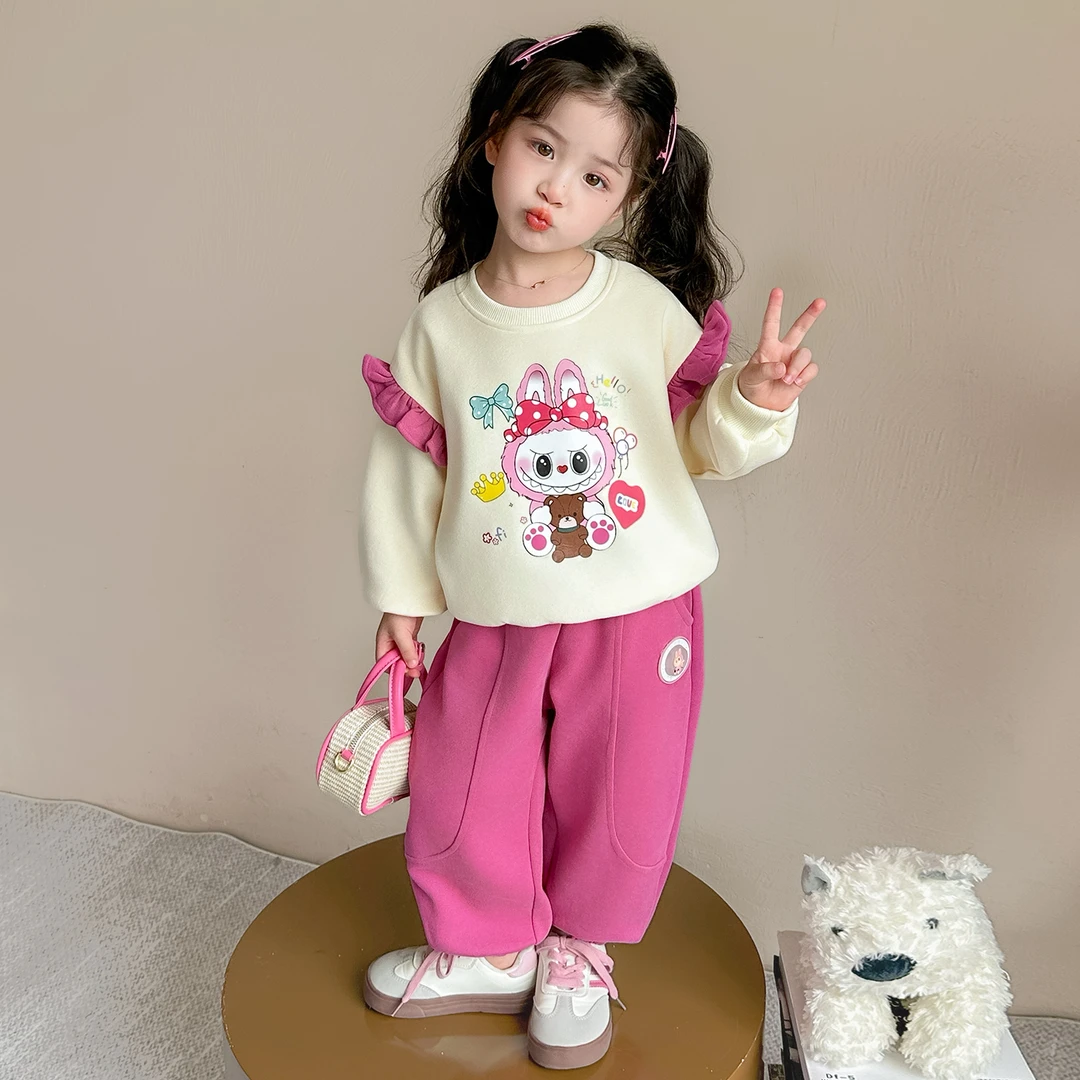 女童拉布布套装洋气儿童春秋季新款女宝宝卫衣裤子两件套小女孩潮