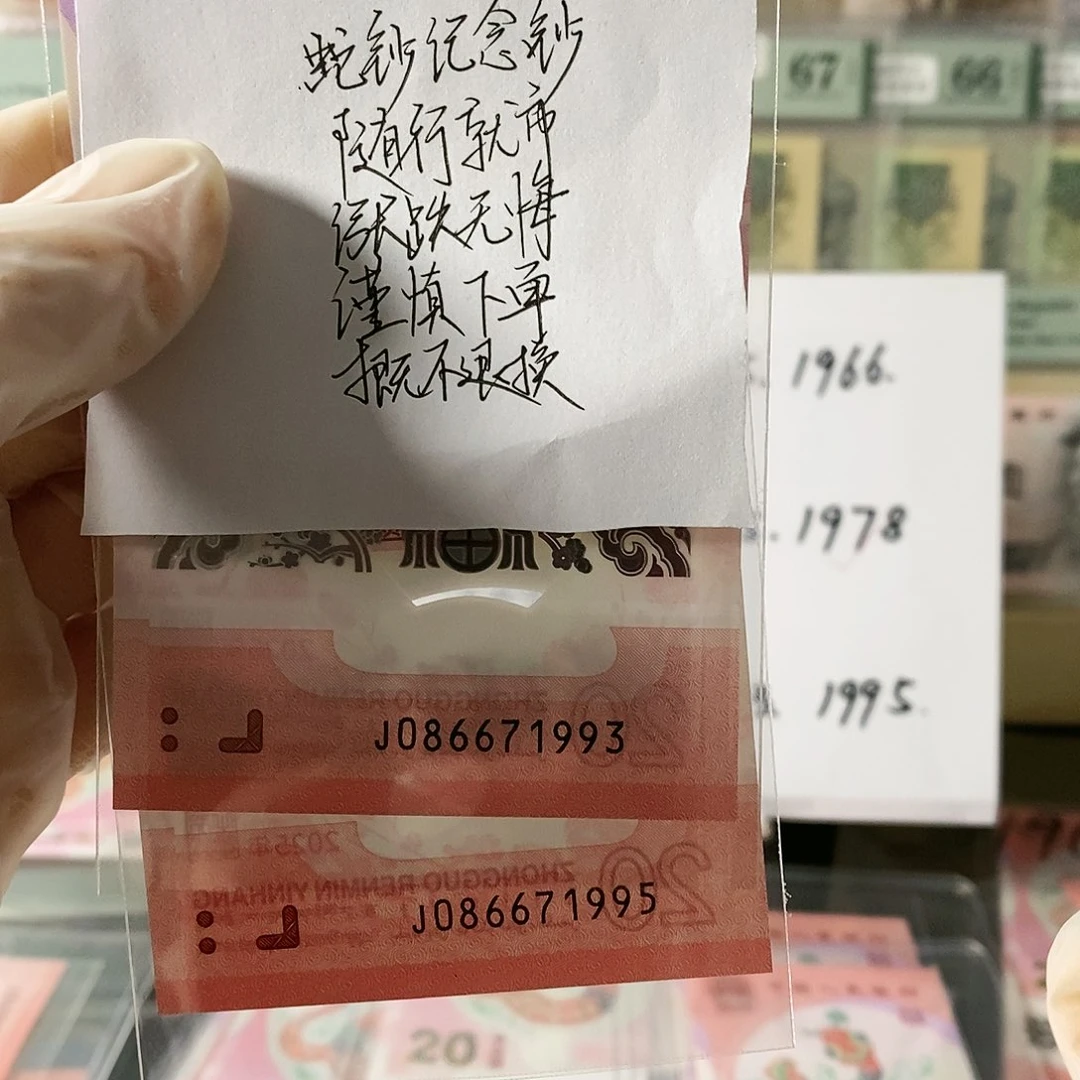佳*蛇钞纪念钞国门号尾9395不支持无理由退换货