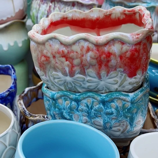 多肉绿植陶瓷花盆9.9包邮