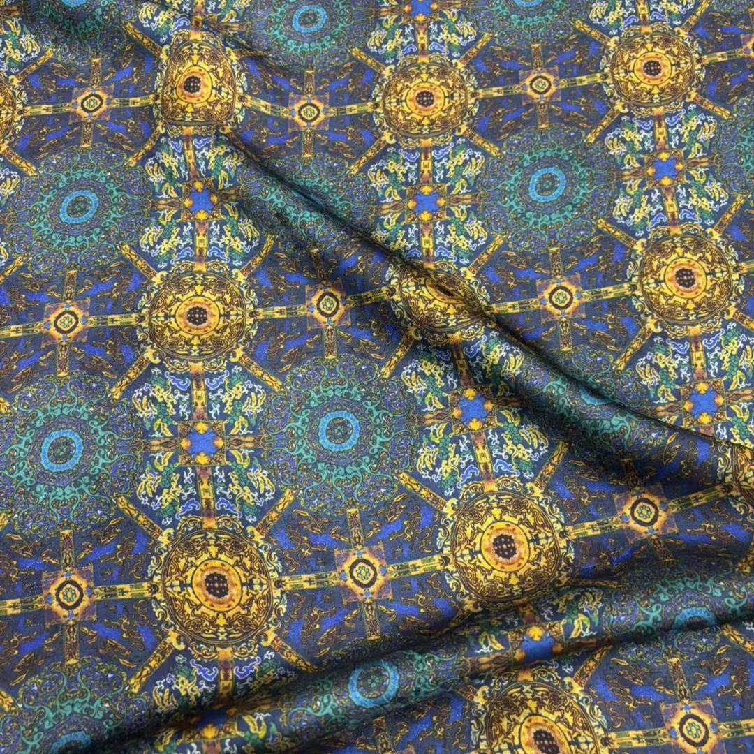 【蓝色八达运】人丝红云纱香云纱新中式时尚国风服装面料