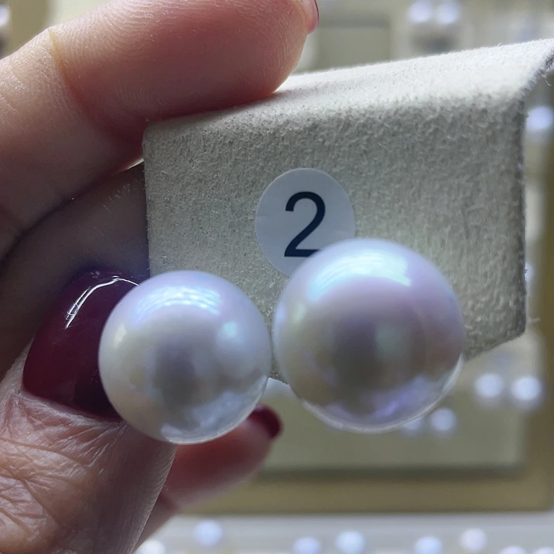 淡水珍珠耳饰银S925镶嵌