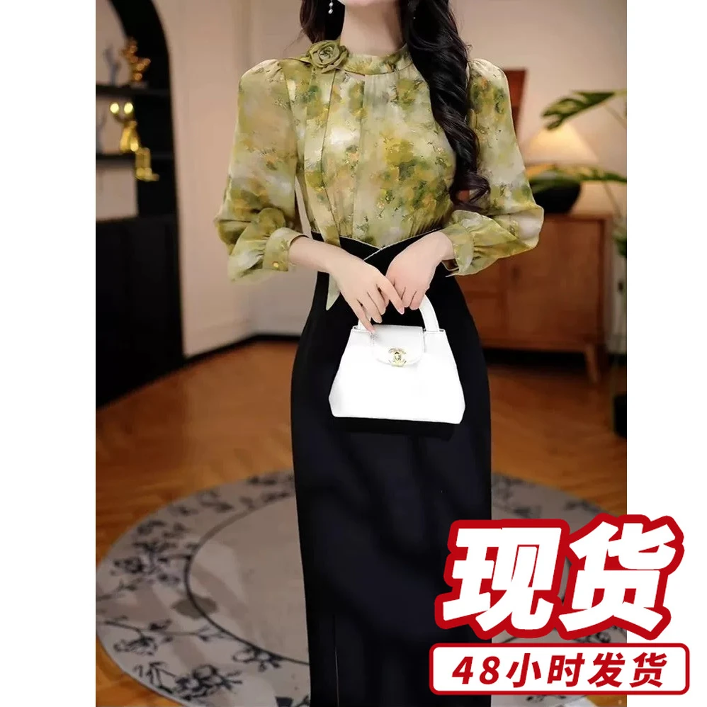 （赠送运费险）时尚中长裙2025春季洋气减龄显瘦气质妈妈女装D3250