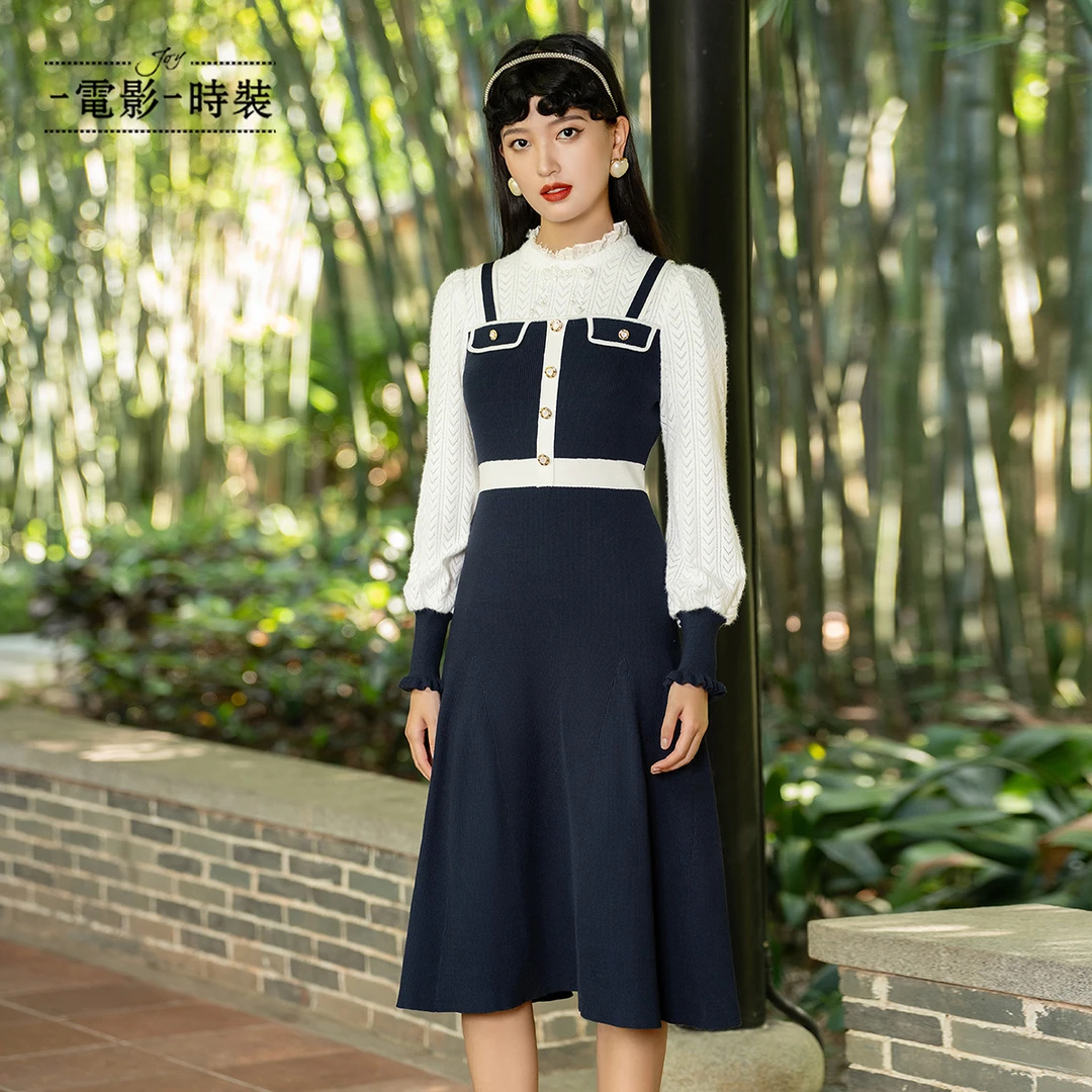 【林一专属】一电影一时装冬季套头长袖针织装连衣裙 FEOL144568