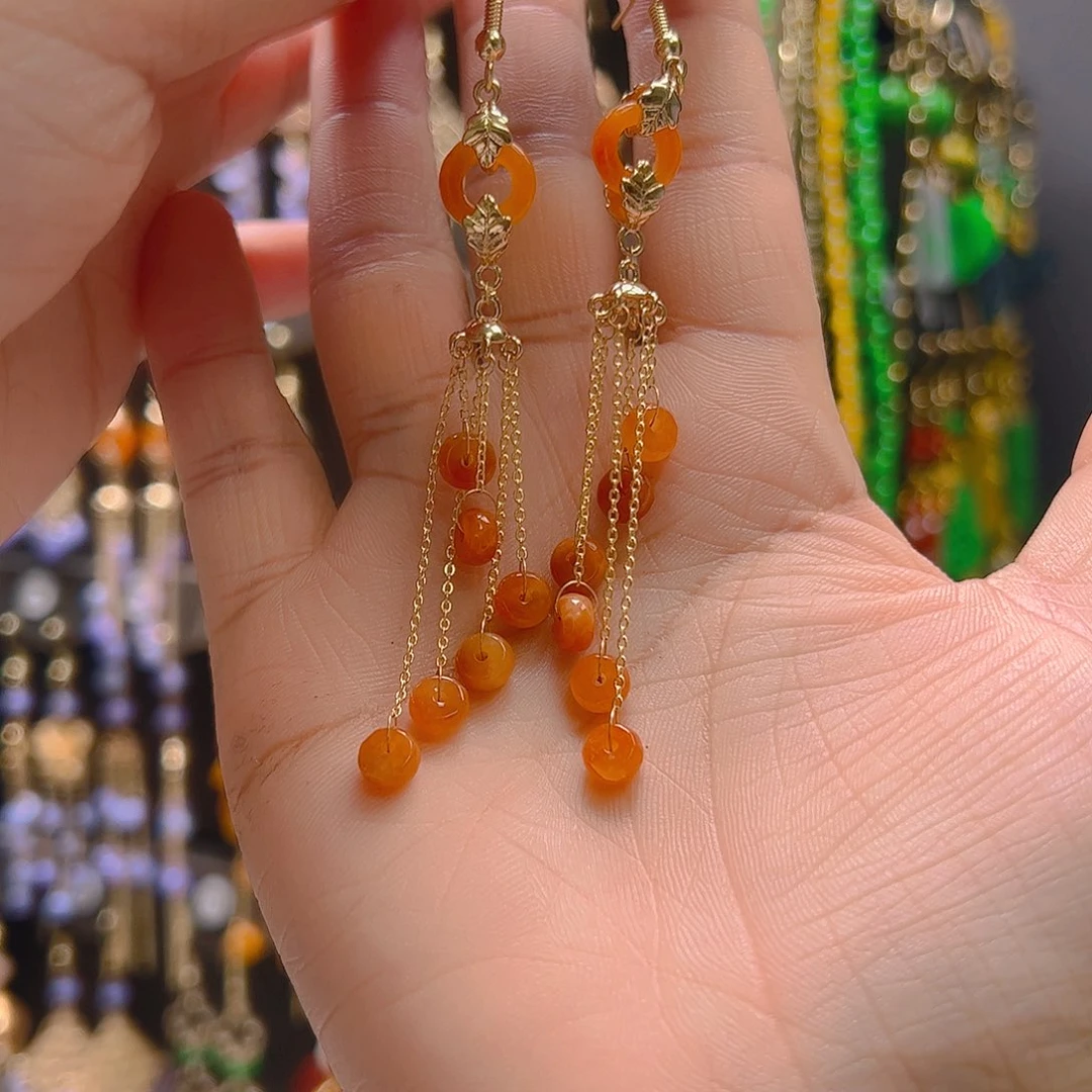 翡翠合金耳饰打****人翡翠