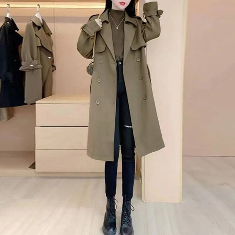 时尚潮流显瘦风衣女士2025春秋季新款设计感中长款小个子洋气外套