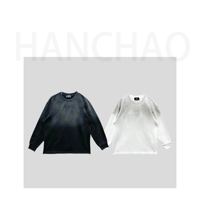 42号链接【小W】欧洲站圆领套头重磅纯棉400g卫衣潮流百搭715