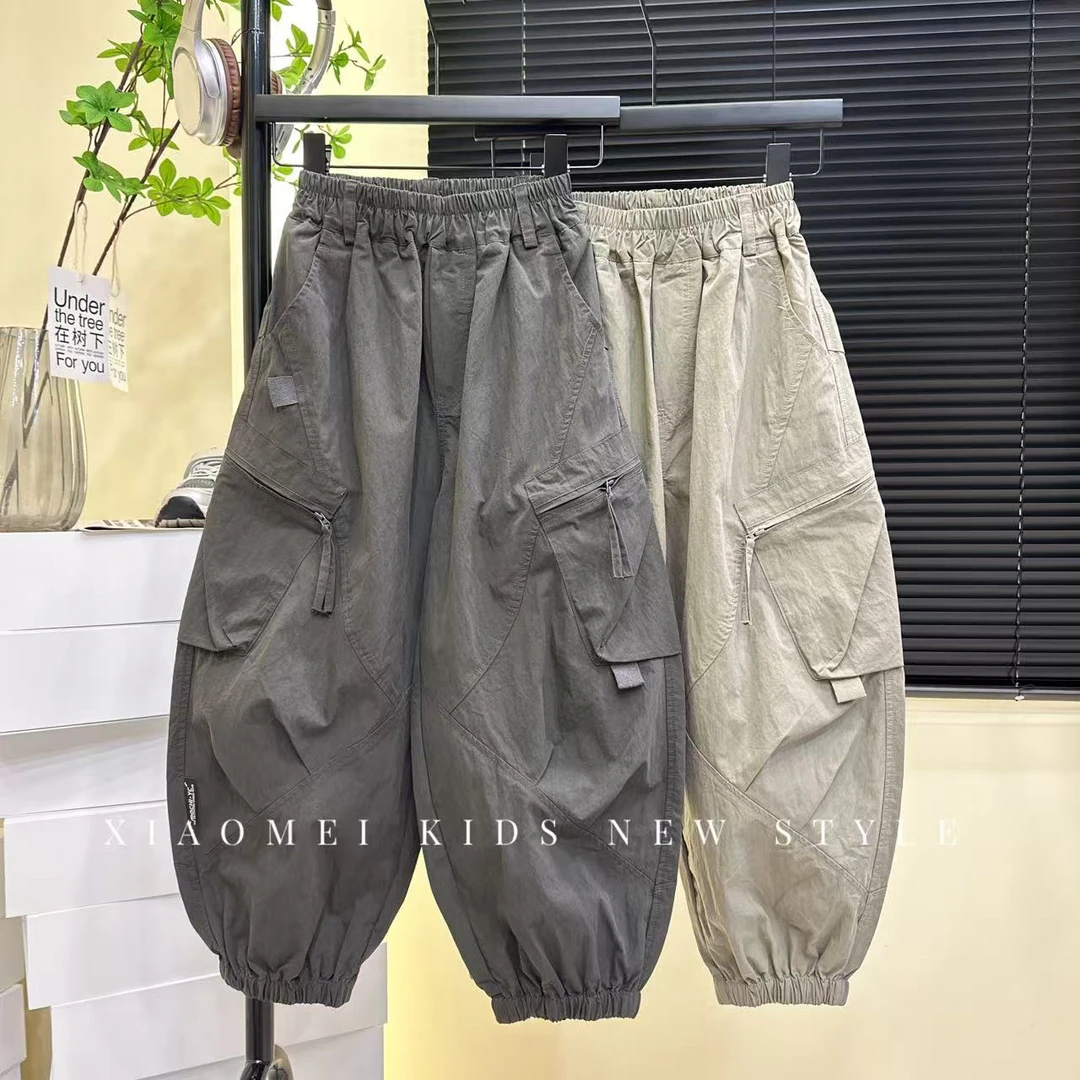 儿童纯棉休闲裤2025秋季新款韩版男女童时尚韩范宽松潮流工装裤