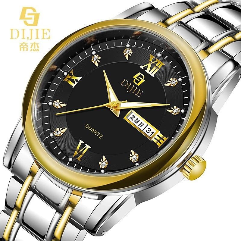 2025新款轻奢高级感设计男士全非机械表石英双日历腕表商务手表