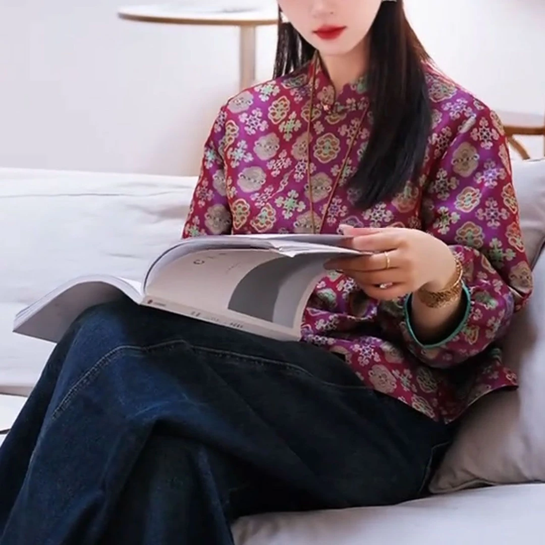 2025秋冬新款复古中国风百搭女士时尚衬衫气质国风新中式长袖上衣