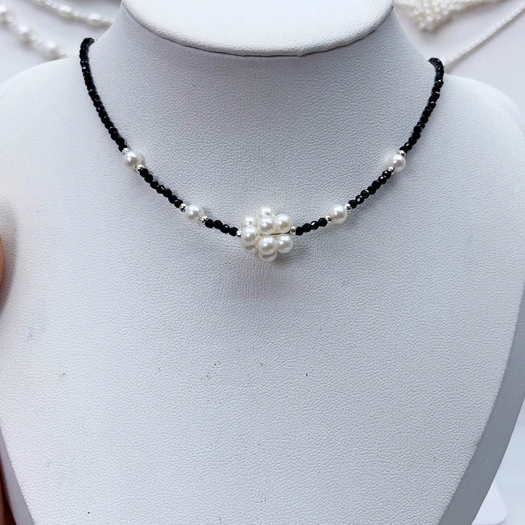 颈饰银S925镶嵌淡水珍珠