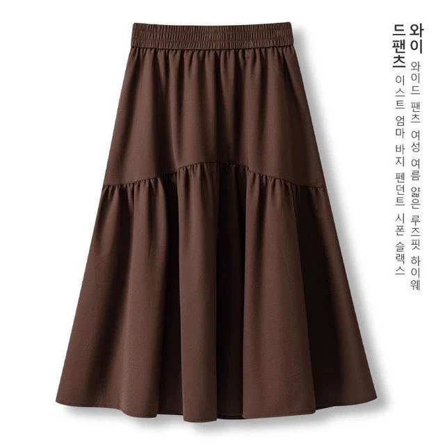 高级松紧半身裙夏季2025黑色新款高腰显瘦休闲大摆裙赫本风大码女