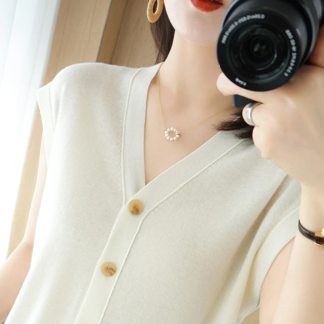 2135包芯纱马甲开衫