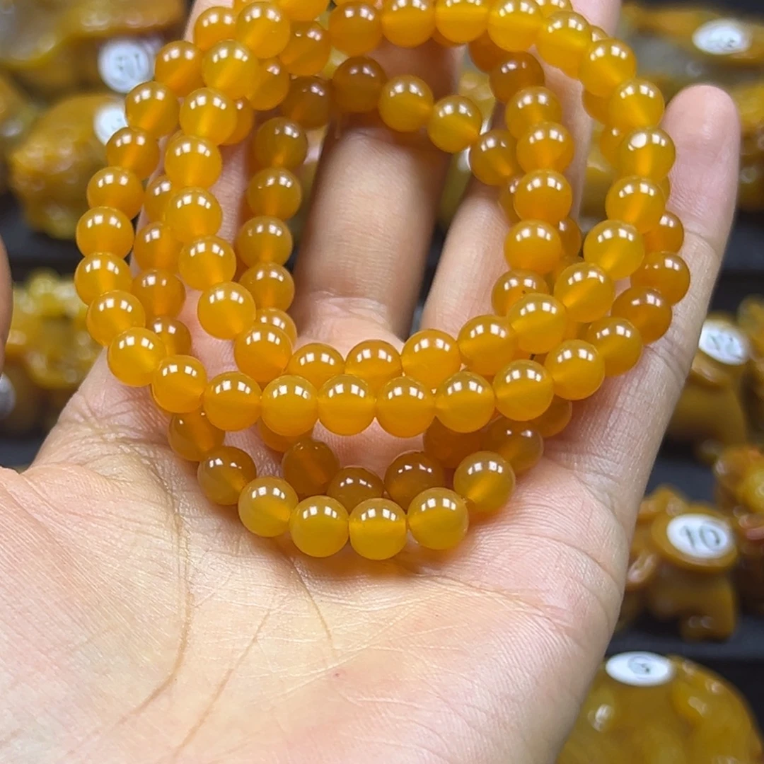 石英质玉（黄龙玉）未镶嵌手链