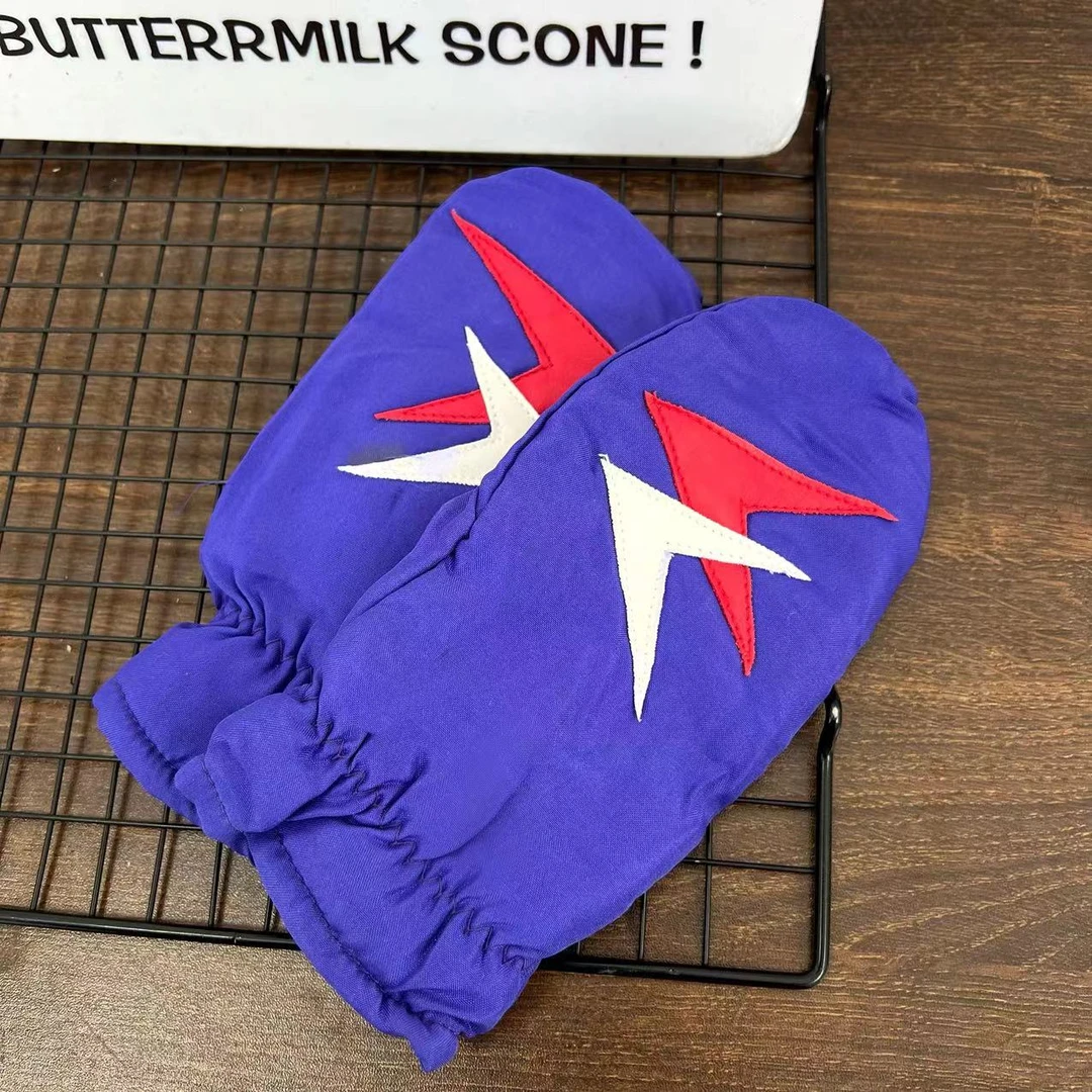 儿童冬季舒适保暖加绒连指手套(不挑颜色一组2副3-7岁)BL322