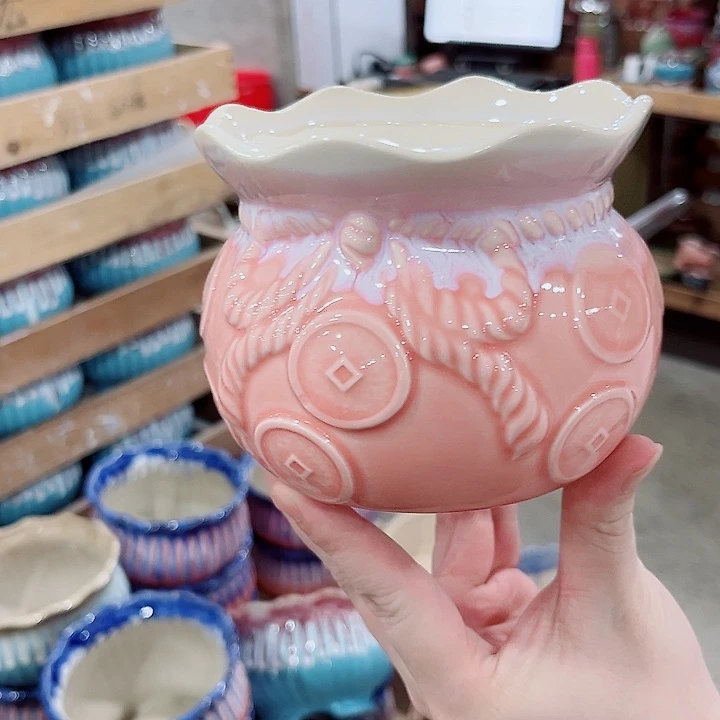 有孔.凑单10元陶瓷花盆发货！