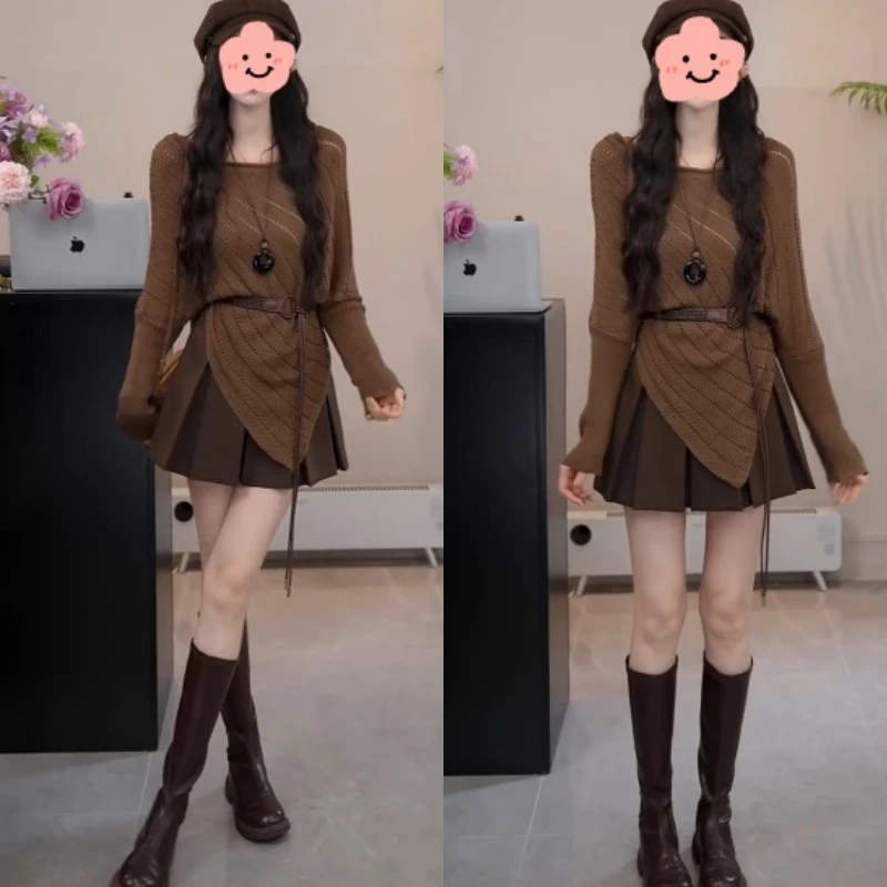 【晴云出岫】慵懒风高腰显瘦百褶半身裙LK2506209