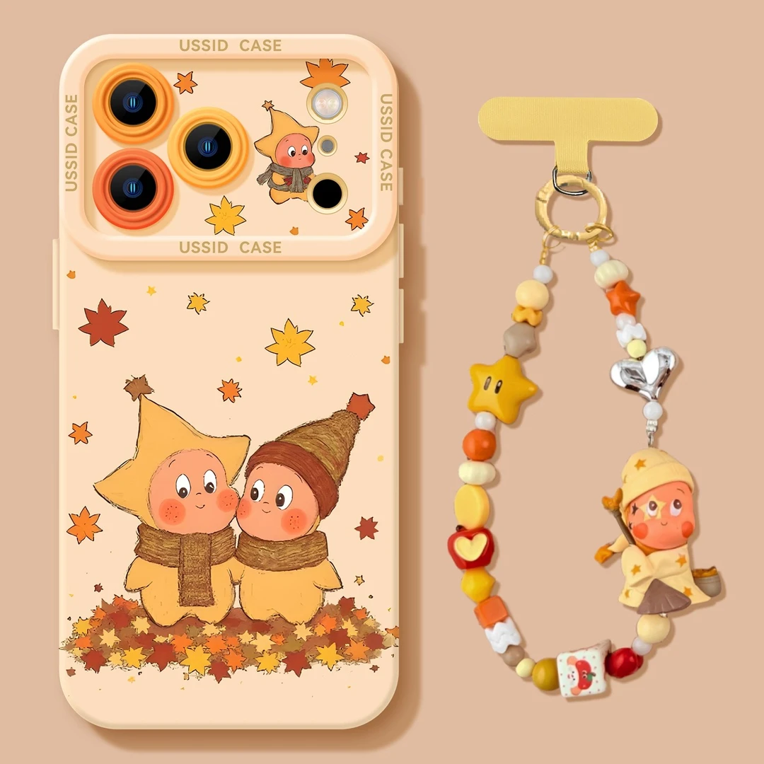 秋天落叶星星人适用苹果17promax苹果17air手机壳防摔创意16壳