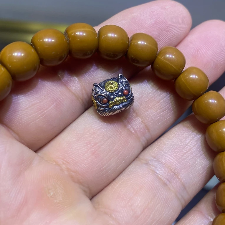 猴头手链国风醒狮银配饰