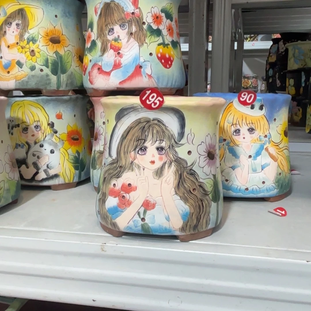 景德镇手绘花盆陶瓷11/12