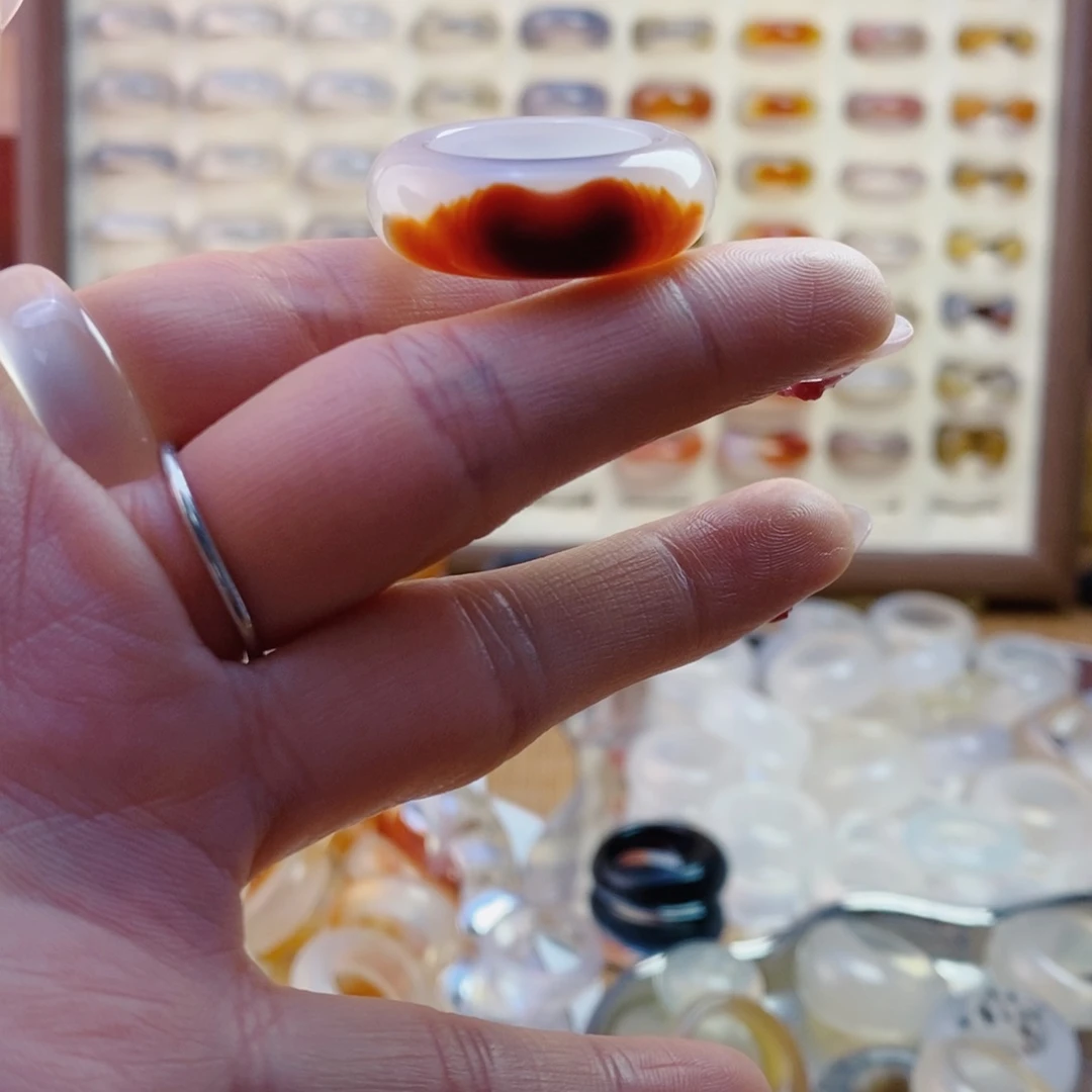 玛瑙/玉髓戒指未镶嵌上***~
