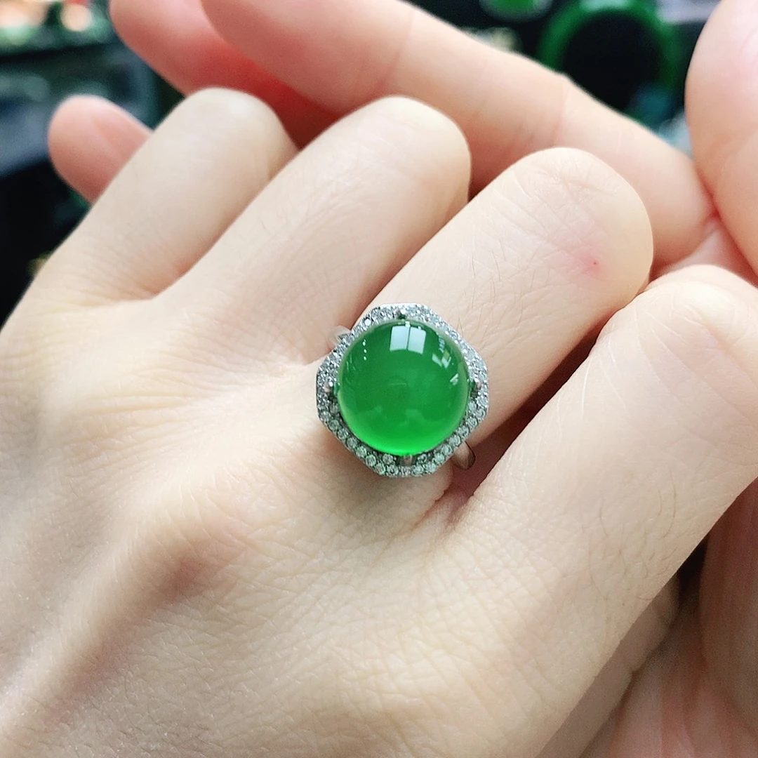 玛瑙/玉髓银S925镶嵌戒指