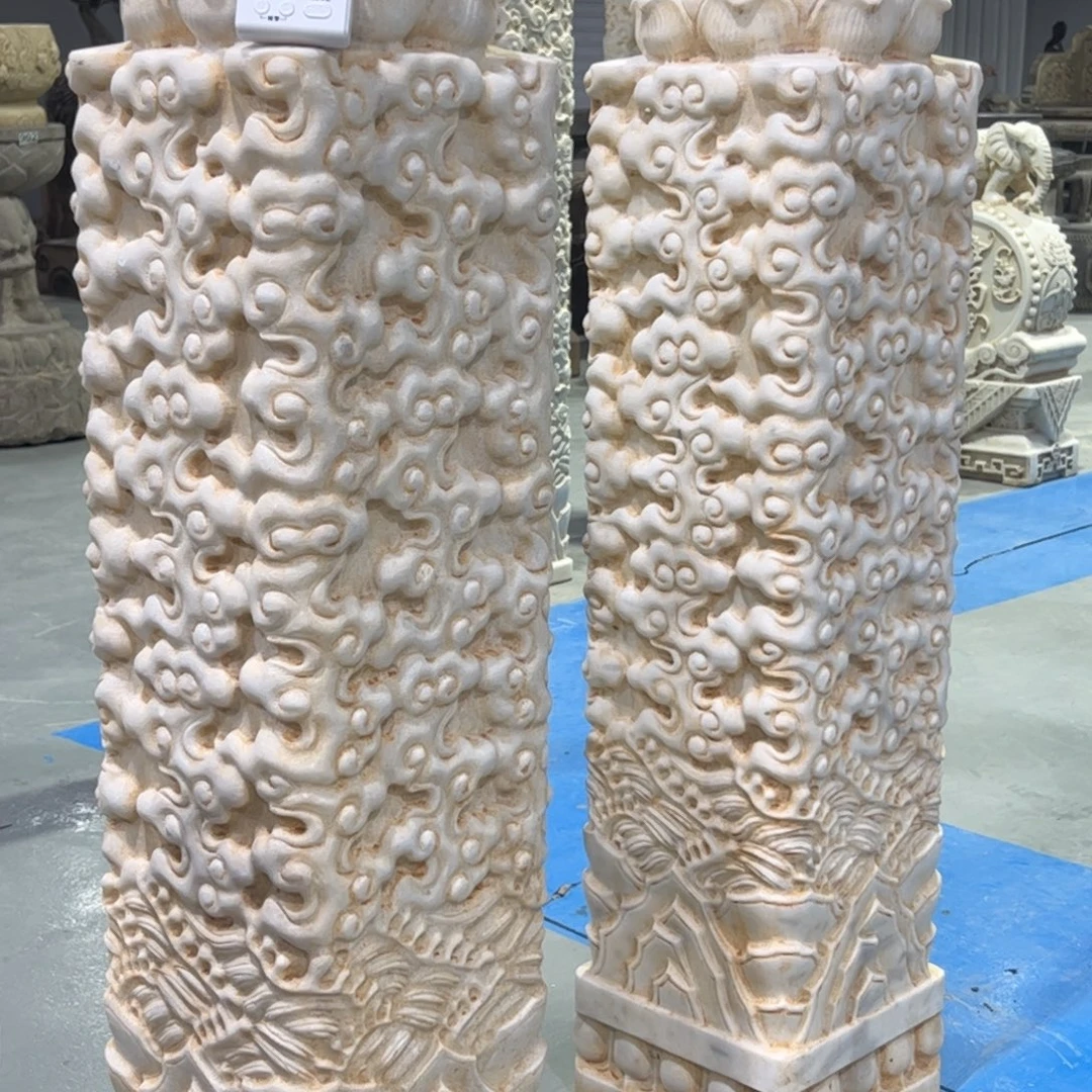 汉白玉祥云柱不包邮