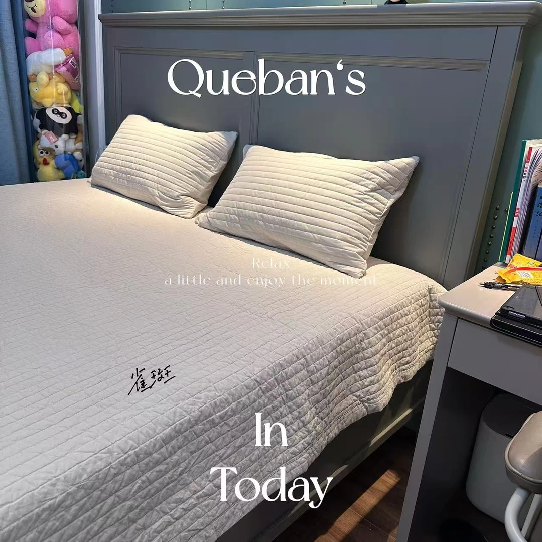 斑斑推荐【柏林床盖三件套】全棉色织水洗床盖三件套