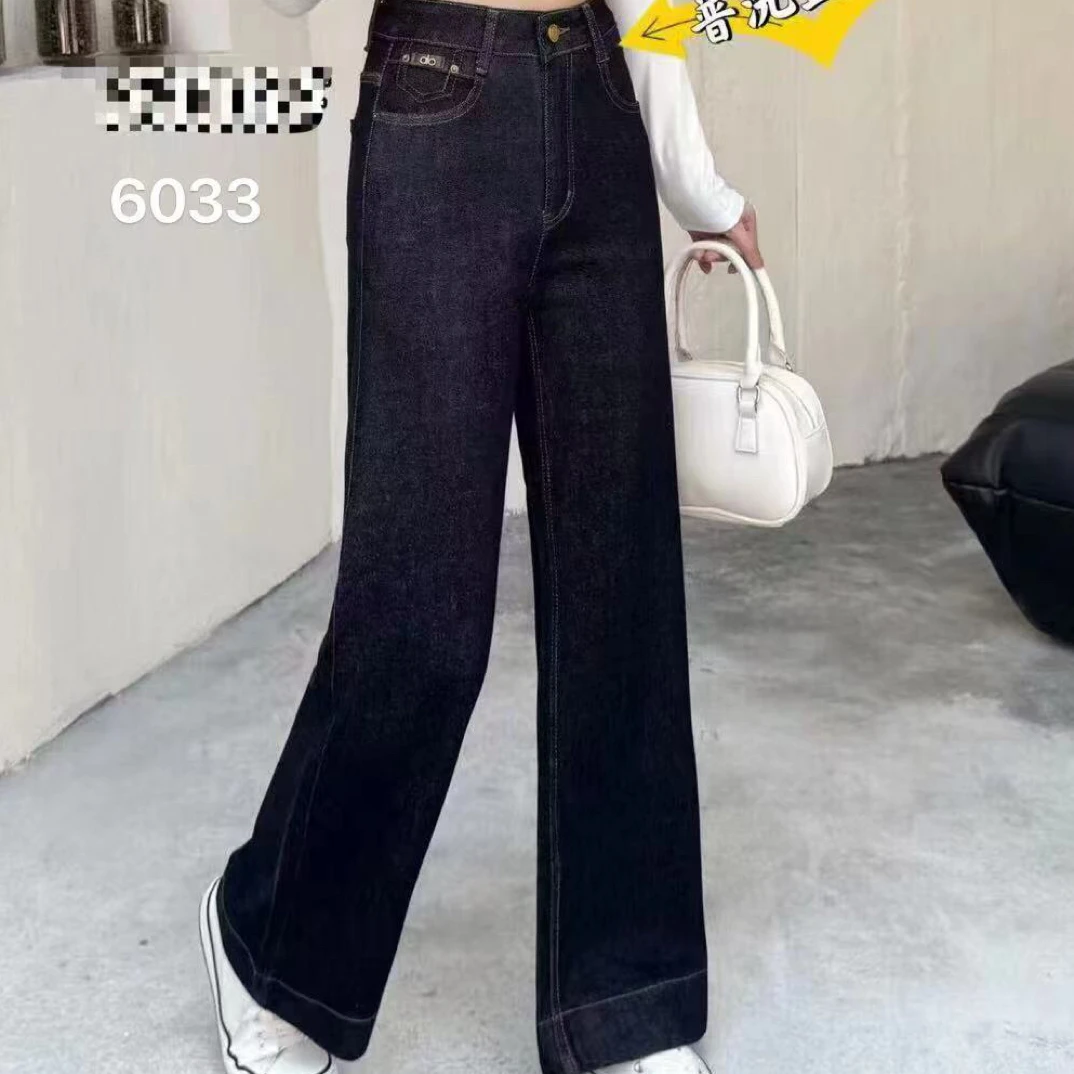 【小白姐姐】6033丹宁蓝牛仔窄版直筒裤